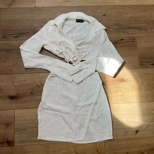 Pretty Little Thing White Tie Front Matching Set